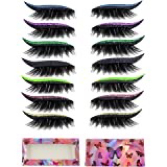 WATERPROOF Reusable Eyeliner Eyelash Stickers Set of 7 Colors - Picture 2 of 10